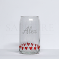 Can Glass with Engraving and Design