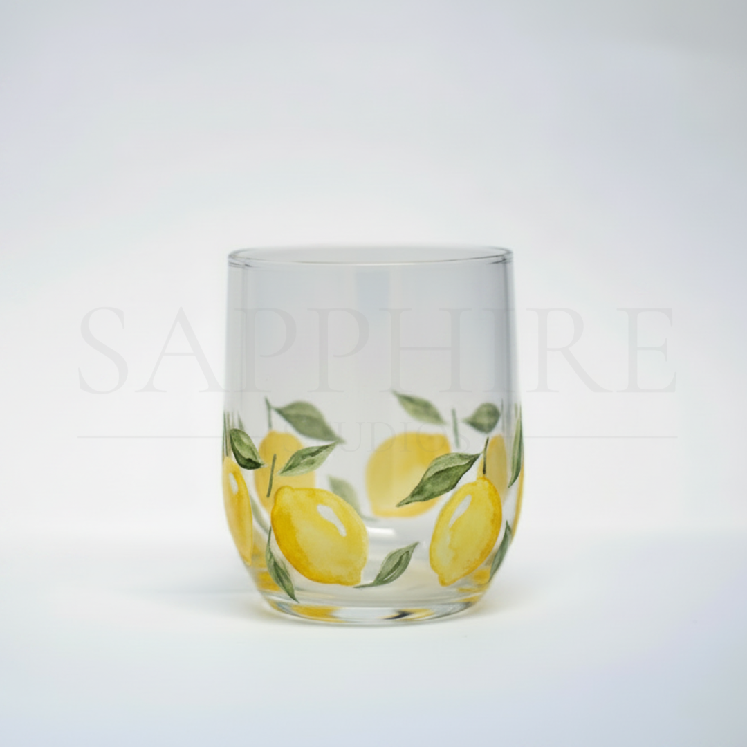 Curved Base Glass with Design