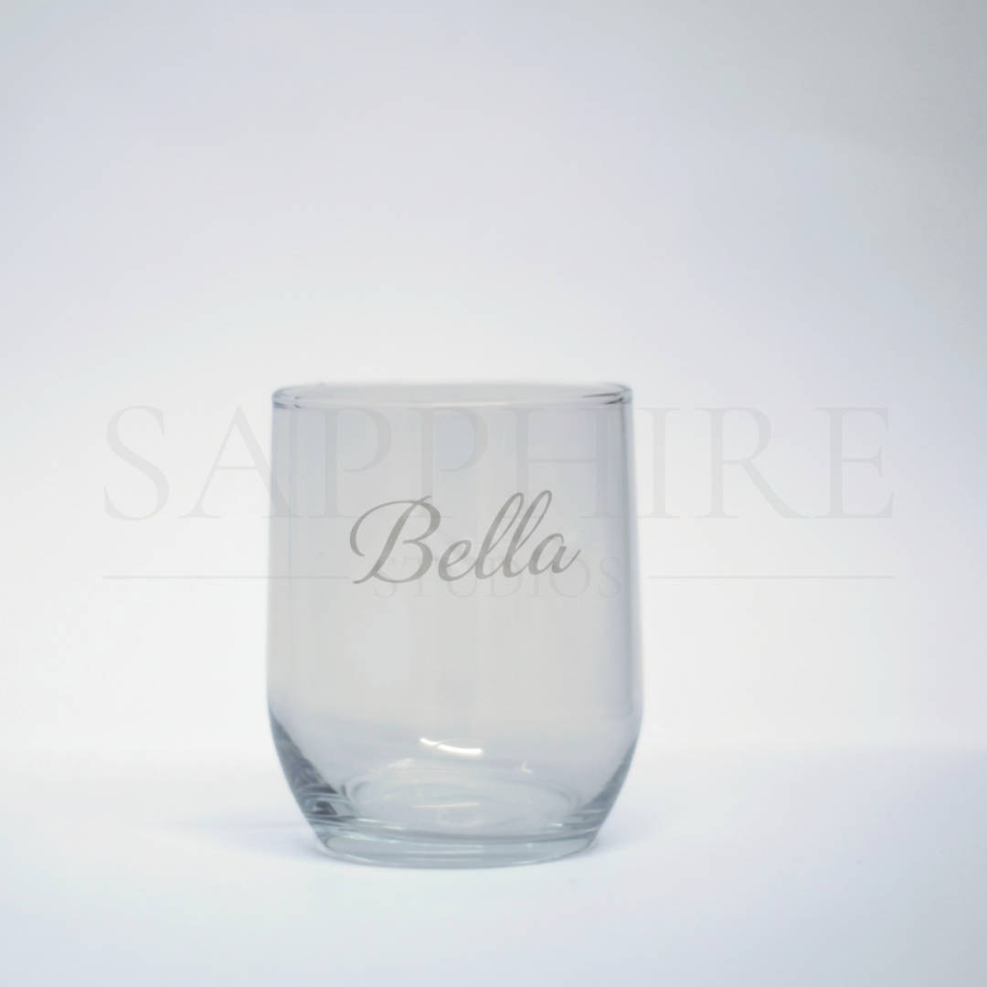 Curved Base Glass with Engraving