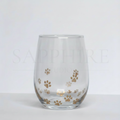 Stemless Clear Round Base with Design