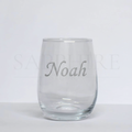 Stemless Clear Round Base Glass with Engraving