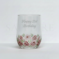 Stemless Curved Base with Engraving and Design