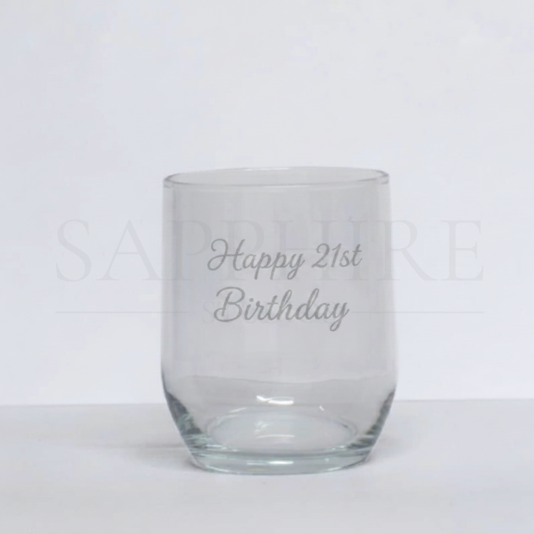 Stemless Curved Base with Engraving