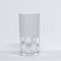 Clear Tall Drinking Glass with Design