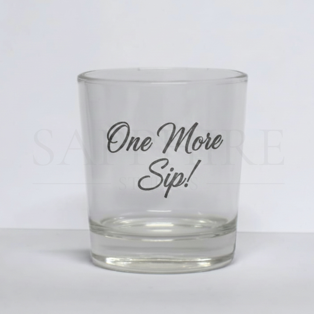 Clear Whiskey Glass with Engraving