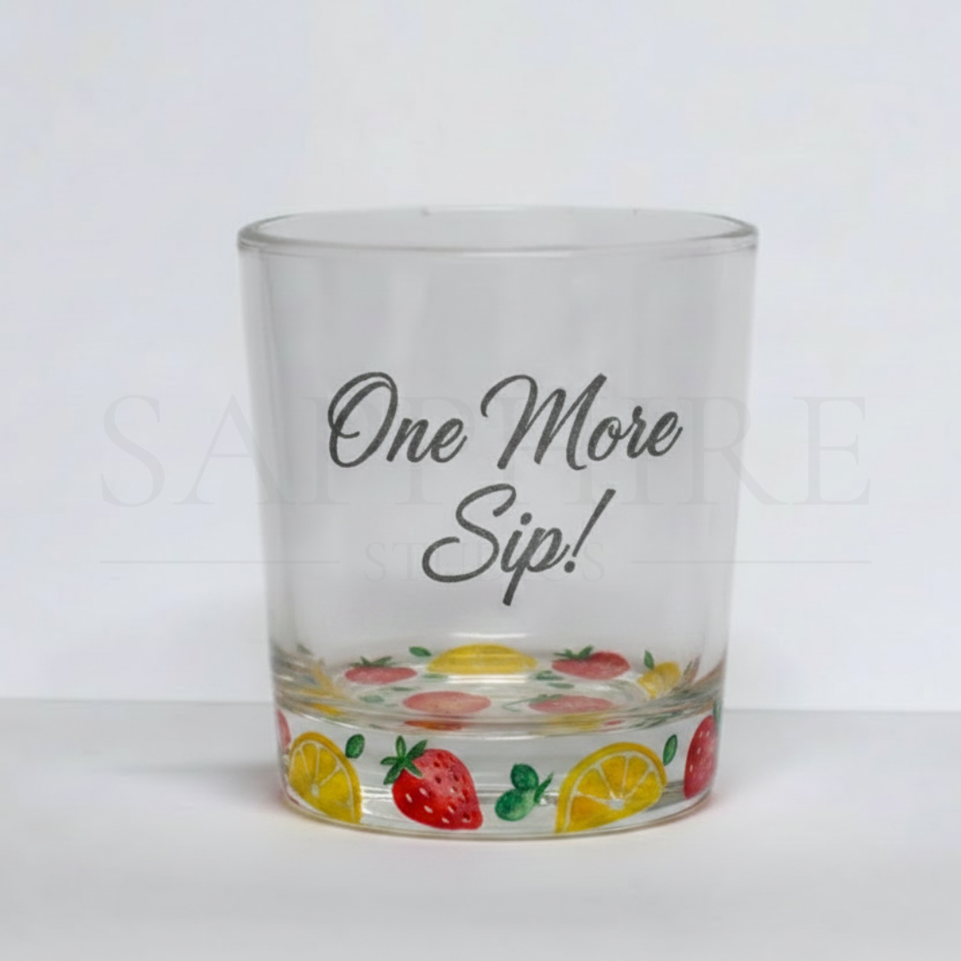 Clear Whiskey Glass with Engraving and Design
